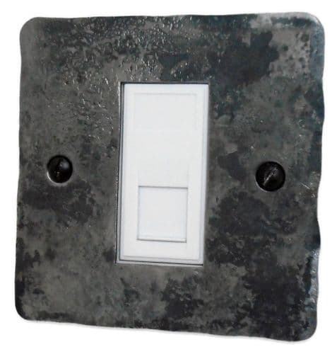 G&H FR61W Flat Plate Rustic 1 Gang RJ45 Socket