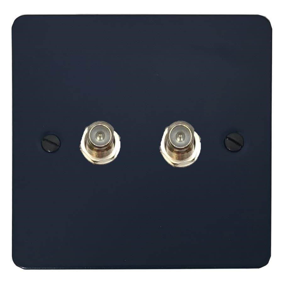 G&H FRB237 Flat Plate Blue 2 Gang Satellite Socket Point