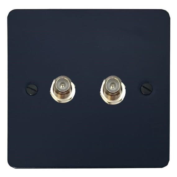 G&H FRB237 Flat Plate Blue 2 Gang Satellite Socket Point