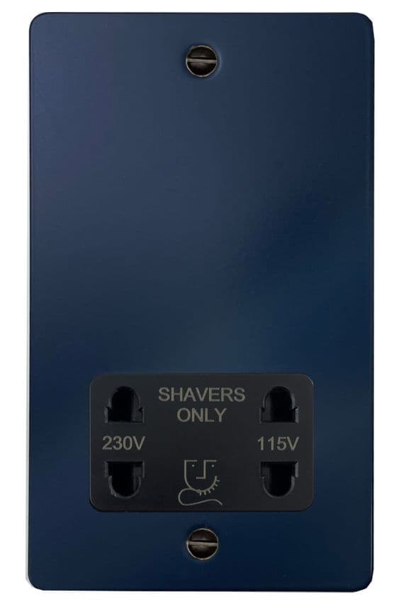 G&H FRB30B Flat Plate Blue Dual Voltage Shaver Socket 115-230V