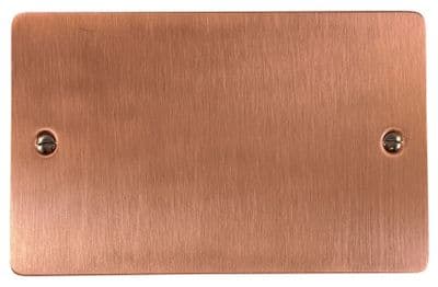 G&H FRG32 Flat Plate Rose Gold 2 Gang Double Blank Plate