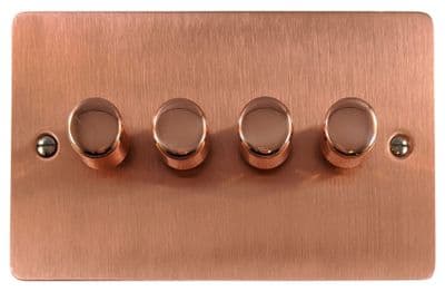 G&H FRG524 Flat Plate Rose Gold 4 Gang 1 or 2 Way LED Dimmer Switch