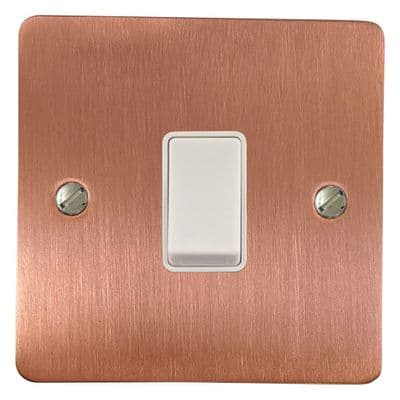 G&H FRG5W Flat Plate Rose Gold 1 Gang Intermediate Rocker Light Switch
