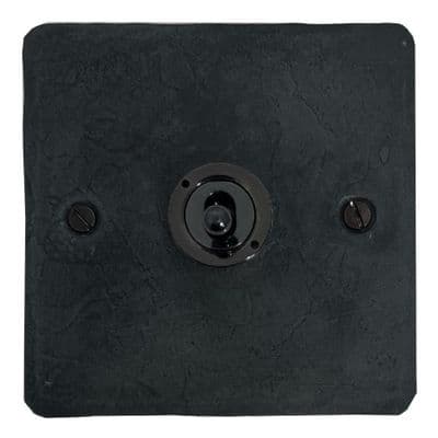 G&H FRP385-FBK Flat Plate Rustic Pewter 1 Gang Intermediate Toggle Light Switch