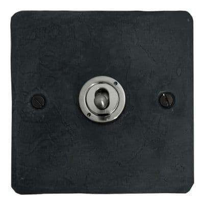 G&H FRP385-SS Flat Plate Rustic Pewter 1 Gang Intermediate Toggle Light Switch