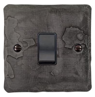 G&H FRP5B Flat Plate Rustic Pewter 1 Gang Intermediate Rocker Light Switch