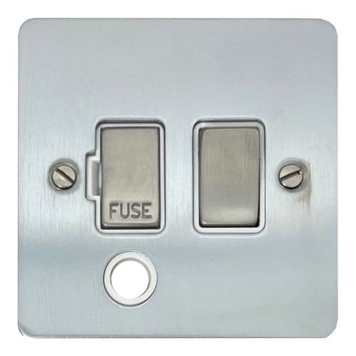 G&H FSC256 Flat Plate Satin Chrome 1 Gang Fused Spur 13A Switched & Flex Outlet