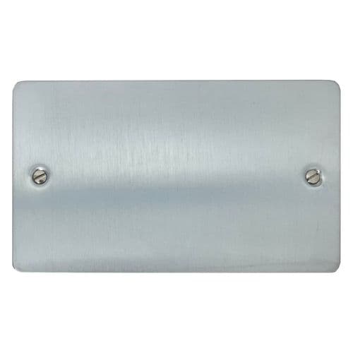 G&H FSC32 Flat Plate Satin Chrome 2 Gang Double Blank Plate