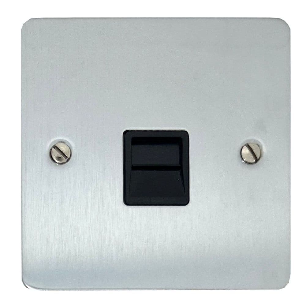 G&H FSC33B Flat Plate Satin Chrome 1 Gang Master BT Telephone Socket