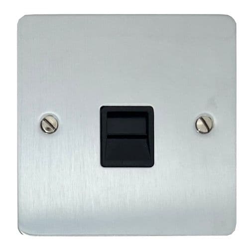 G&H FSC33B Flat Plate Satin Chrome 1 Gang Master BT Telephone Socket
