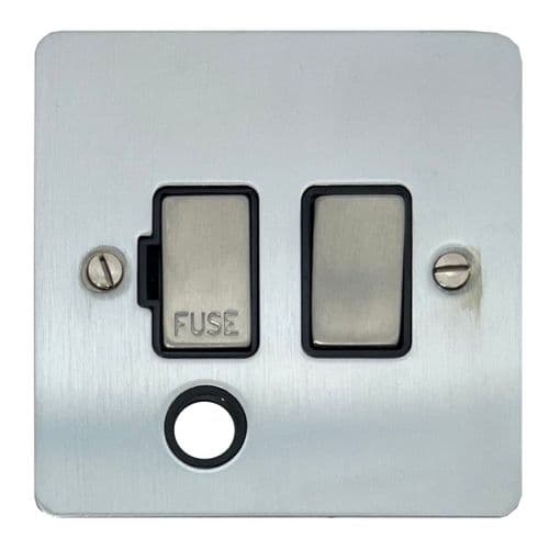 G&H FSC356 Flat Plate Satin Chrome 1 Gang Fused Spur 13A Switched & Flex Outlet