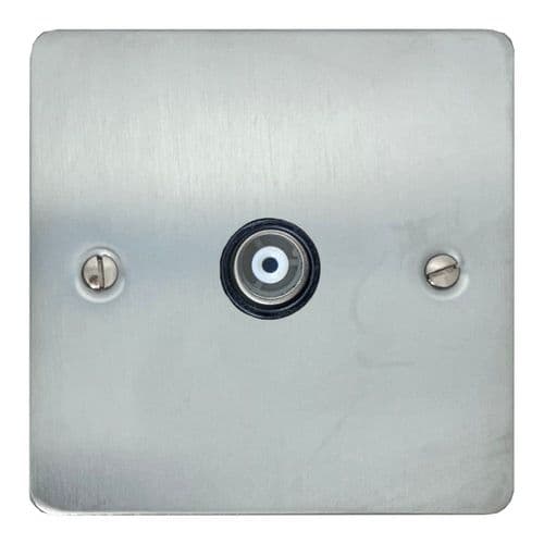 G&H FSC35B Flat Plate Satin Chrome 1 Gang TV Coax Socket Point