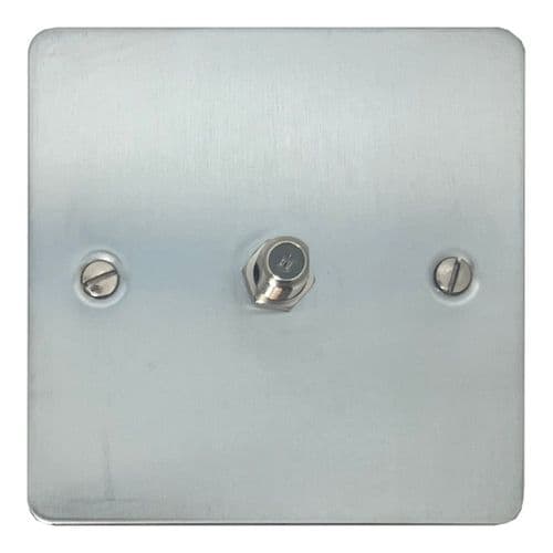 G&H FSC37 Flat Plate Satin Chrome 1 Gang Single Satellite Point Socket
