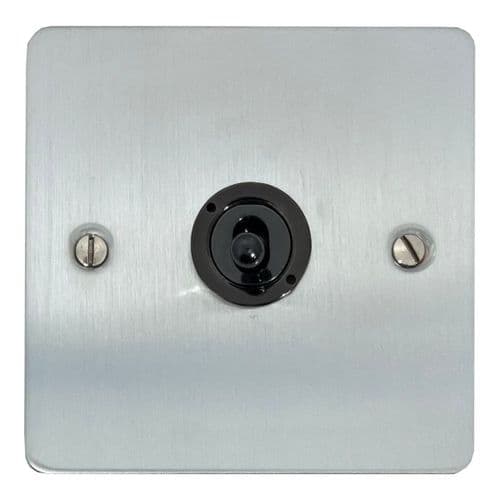 G&H FSC381-FBK Flat Plate Satin Chrome 1 Gang 2 Way Toggle Light Switch