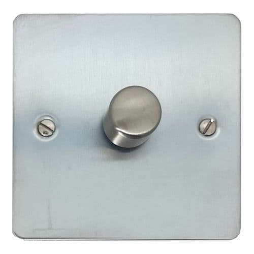 G&H FSC521 Flat Plate Satin Chrome 1 Gang 1 or 2 Way LED Dimmer Switch