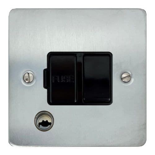 G&H FSC56B Flat Plate Satin Chrome 1 Gang Fused Spur 13A Switched & Flex Outlet