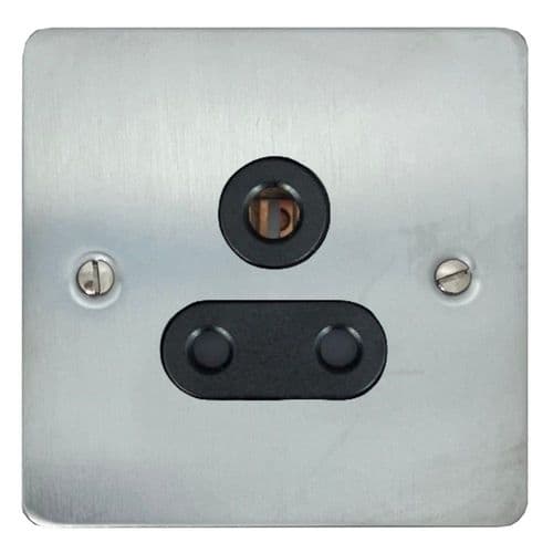 G&H FSC59B Flat Plate Satin Chrome 1 Gang Single 5 Amp Plug Socket