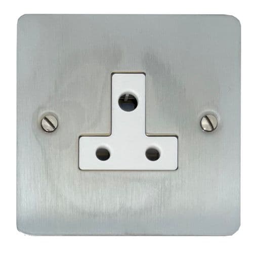 G&H FSC59W Flat Plate Satin Chrome 1 Gang Single 5 Amp Plug Socket