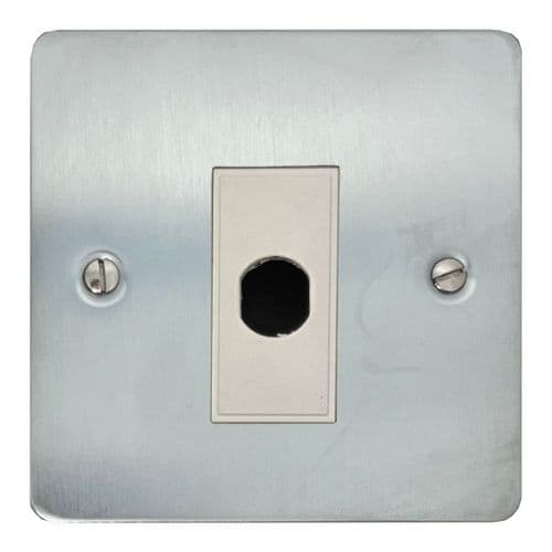 G&H FSC79W Flat Plate Satin Chrome 1 Gang Flex Outlet Plate