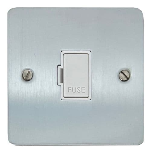 G&H FSC90W Flat Plate Satin Chrome 1 Gang Fused Spur 13A Unswitched
