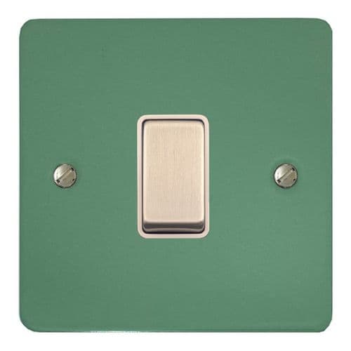 G&H FSG201-SC Flat Plate Sage Green 1 Gang 1 or 2 Way Rocker Light Switch