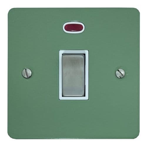 G&H FSG226-SC Flat Plate Sage Green 1 Gang 20 Amp Double Pole Switch & Neon