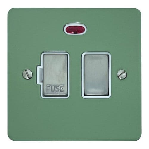 G&H FSG227-SC Flat Plate Sage Green 1 Gang Fused Spur 13A Switched & Neon