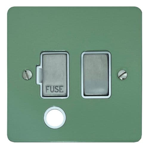G&H FSG256-SC Flat Plate Sage Green 1 Gang Fused Spur 13A Switched & Flex Outlet