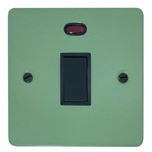 G&H FSG26B Flat Plate Sage Green 1 Gang 20 Amp Double Pole Switch & Neon