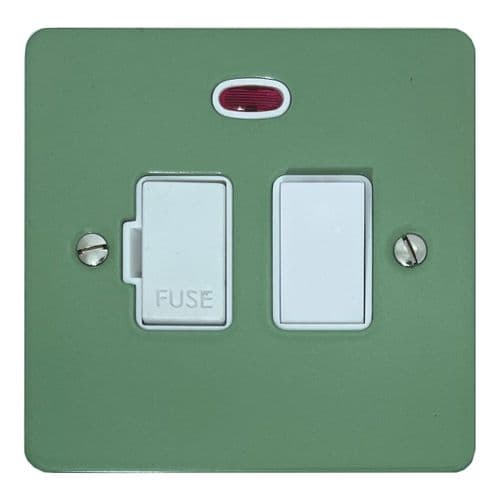 G&H FSG27W Flat Plate Sage Green 1 Gang Fused Spur 13A Switched & Neon