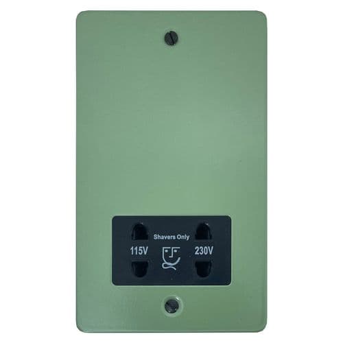 G&H FSG30B Flat Plate Sage Green Dual Voltage Shaver Socket 115-230V