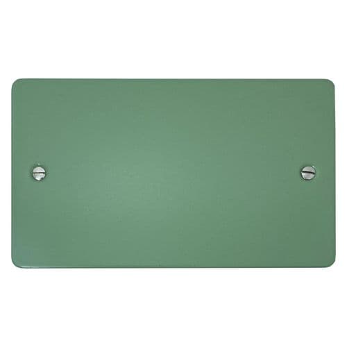 G&H FSG32 Flat Plate Sage Green 2 Gang Double Blank Plate