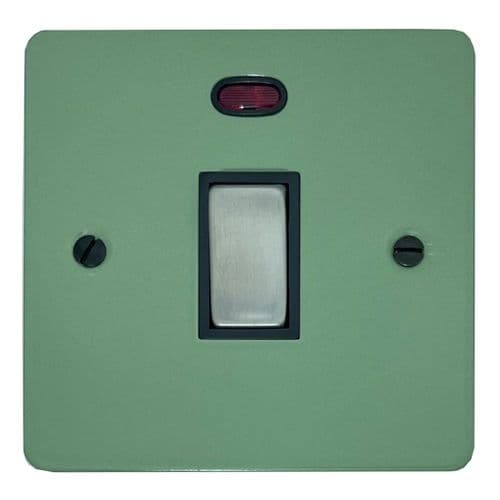 G&H FSG326-SC Flat Plate Sage Green 1 Gang 20 Amp Double Pole Switch & Neon