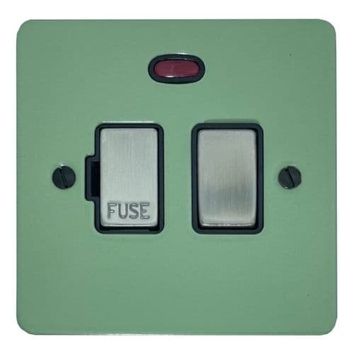 G&H FSG327-SC Flat Plate Sage Green 1 Gang Fused Spur 13A Switched & Neon