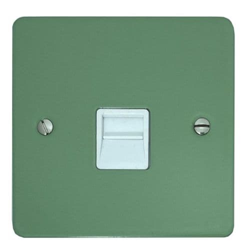 G&H FSG33W Flat Plate Sage Green 1 Gang Master BT Telephone Socket