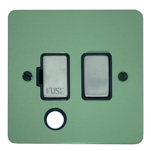 G&H FSG356-SC Flat Plate Sage Green 1 Gang Fused Spur 13A Switched & Flex Outlet