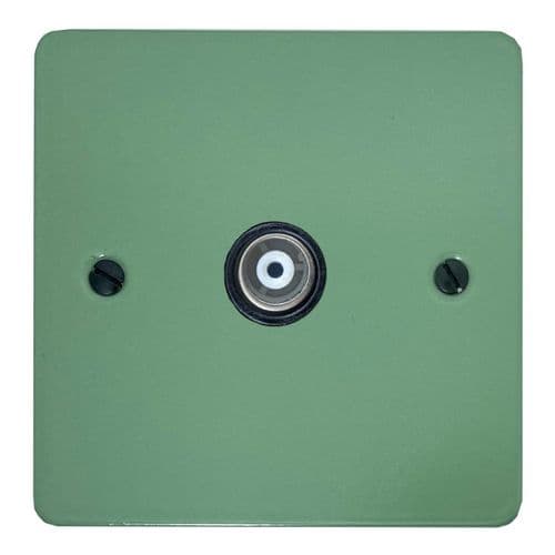 G&H FSG35B Flat Plate Sage Green 1 Gang TV Coax Socket Point