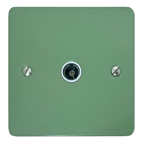 G&H FSG35W Flat Plate Sage Green 1 Gang TV Coax Socket Point