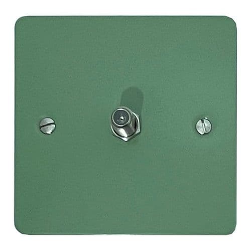 G&H FSG37 Flat Plate Sage Green 1 Gang Single Satellite Point Socket