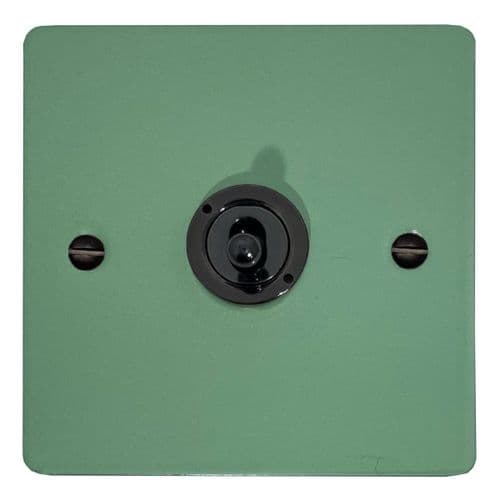 G&H FSG381-FBK Flat Plate Green 1 Gang 2 Way Toggle Light Switch