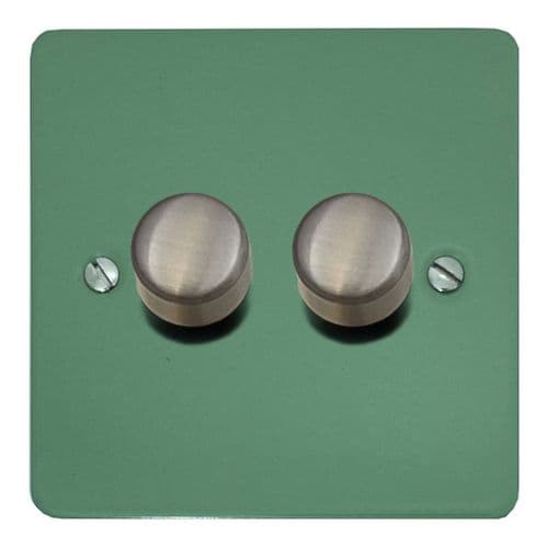 G&H FSG522-SS Flat Plate Sage Green 2 Gang 1 or 2 Way LED Dimmer Switch
