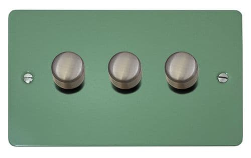 G&H FSG523-SS Flat Plate Sage Green 3 Gang 1 or 2 Way LED Dimmer Switch
