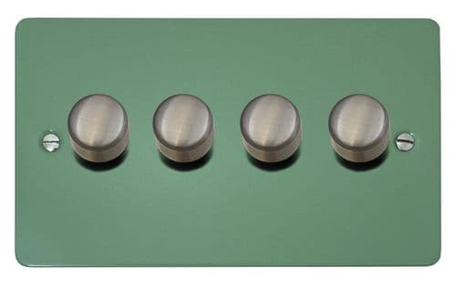 G&H FSG524-SS Flat Plate Sage Green 4 Gang 1 or 2 Way LED Dimmer Switch