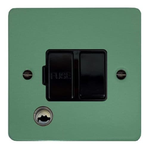 G&H FSG56B Flat Plate Sage Green 1 Gang Fused Spur 13A Switched & Flex Outlet