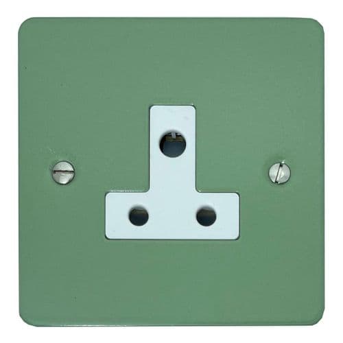 G&H FSG59W Flat Plate Sage Green 1 Gang Single 5 Amp Plug Socket