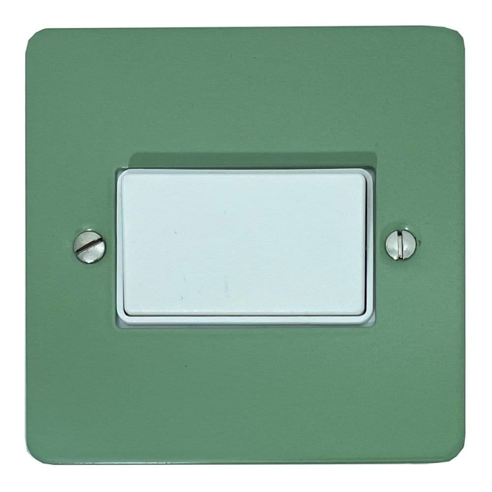 G&H FSG69W Flat Plate Sage Green 1 Gang Triple Pole 10A Fan Isolator Switch