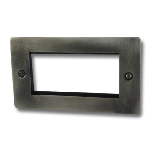G&H FSL164 Flat Plate Slate 2 Gang 4 Module Euro Plate