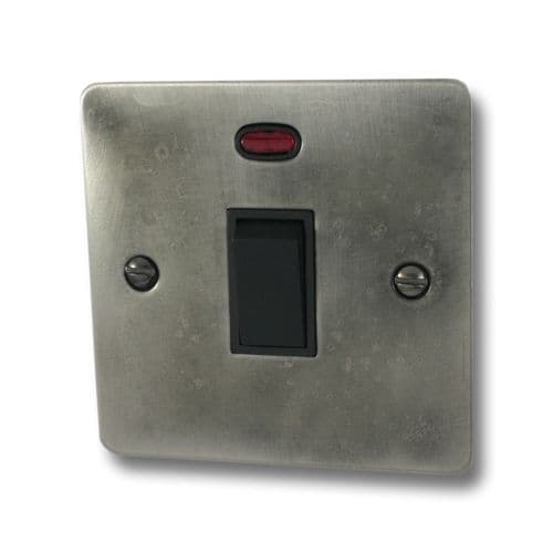 G&H FSL26B Flat Plate Slate 1 Gang 20 Amp Double Pole Switch & Neon