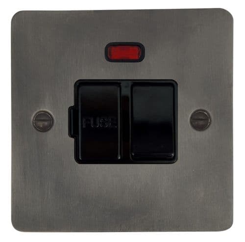 G&H FSL27B Flat Plate Slate 1 Gang Fused Spur 13A Switched & Neon