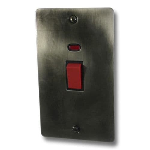 G&H FSL28B Flat Plate Slate 45 Amp DP Cooker Switch & Neon Vertical Plate